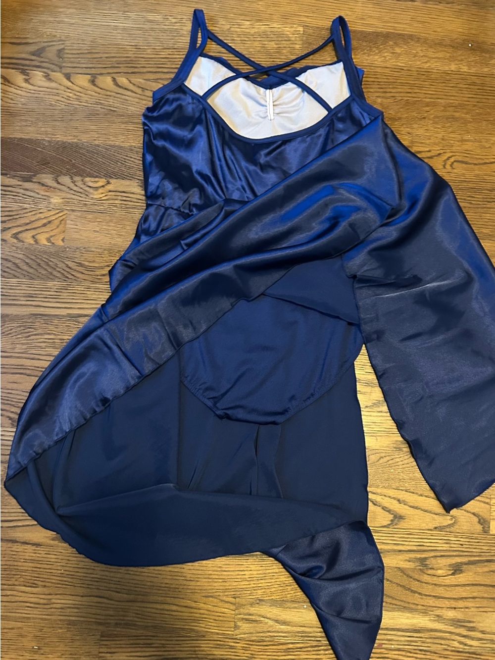 Weissman Navy Satin Cowl Neck Midi Dress 0142 - Picture 10 of 13
